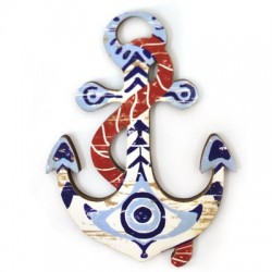 Wooden Pendant Anchor Eye 65x79mm