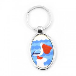 Keyring Metal w/ Plexi Acrylic Pelican 36x50mm