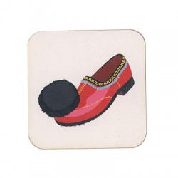 Wooden Beer Mat Square Shoe 80mm