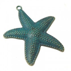 Pendentif Étoile de Mer en Métal/Zamak 67x74mm