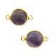 Brass Round Setting 15mm With Amethyst Stone