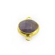 Brass Round Setting 15mm With Amethyst Stone