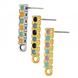 Zamak Earring Bar w/ Enamel & Hoop 5x19mm