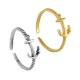 Brass Cast Finger Ring with Anchor 20x7mm