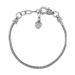 Brass Bracelet w/ Lobster Clasp & Charm Heart 180mm/3mm