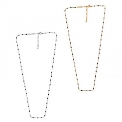 Stainless Steel 304 Necklace Chain w/ Enamel & Clasp 42cm