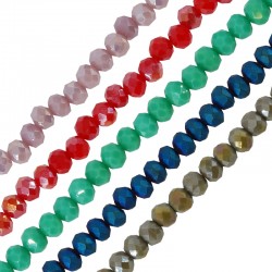 Glass Crystal Bead Round Faceted 4x3mm (Ø0.6mm) (~125pcs)