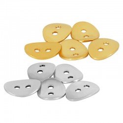 Bouton en Métal/Laiton 11x14mm avec 2 trous (Ø2mm)