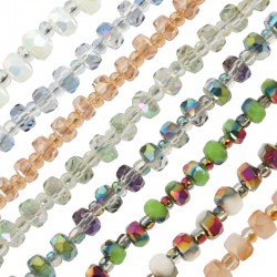 Glass Bead Faceted 4mm/ 3mm (Ø0.9mm) (~150pcs)