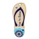Wooden Pendant Flip Flop “Time To Relax” w/ Evil Eye 20x50mm