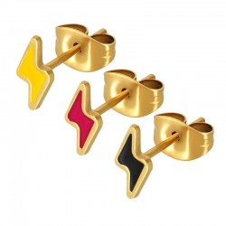 Boucles d'Oreilles Tonnerre avec Émail 4x8mm en Acier Inoxydable 304