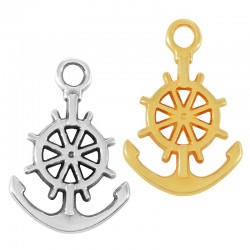 Zamak Charm Anchor with Wheel 14x18mm