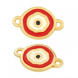 Zamak Connector Round Eye w/ Enamel 15x14mm w/ 2 Rings