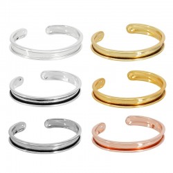Base de bracelet en Métal/Laiton pour cordon plat 5mm - 9.5x66mm