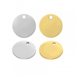 Stainless Steel 304 Charm Round 10mm/0.8mm (Ø1.3mm)