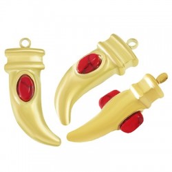 Stainless Steel Charm Tooth with Stone 8x20mm