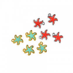 Zamak Charm Starfish w/ Enamel 12mm