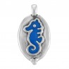 999° Silver Antique Plated/ Fluo Blue