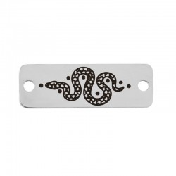 Stainless Steel 304 Connector Tag w/ Snake 24x8mm/1.1mm