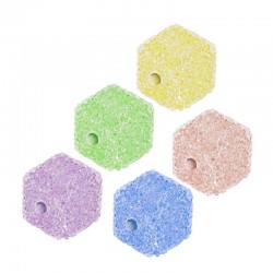 Acrylic Bead Cube (~17mm) (Ø~2.5mm)