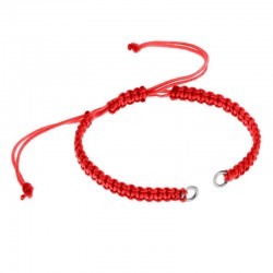 Macrame Bracelet w/ 2 Stainless Steel Hoops 5.0-3.0mm/1.0mm