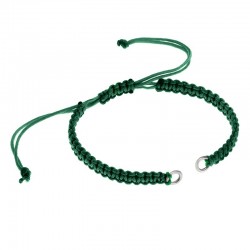 Macrame Bracelet w/ 2 Stainless Steel Hoops 5.0-3.0mm/1.0mm