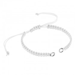 Macrame Bracelet w/ 2 Stainless Steel Hoops 5.0-3.0mm/1.0mm