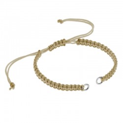 Macrame Bracelet w/ 2 Stainless Steel Hoops 5.0-3.0mm/1.0mm