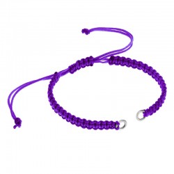 Macrame Bracelet w/ 2 Stainless Steel Hoops 5.0-3.0mm/1.0mm