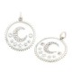 Zircon Brass Charm Round Moon & Enamel 20mm
