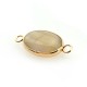 Agate Ovale 13 x 18 mm avec Sertissage en Laiton