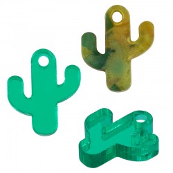 Plexi Acrylic Charm Cactus 13x15mm