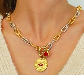 COLLIER MIXTE AVEC ŒIL