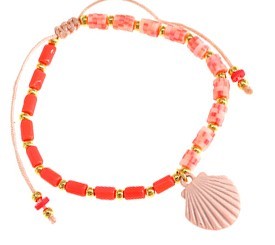 BRACELET COQUILLAGE CORAIL