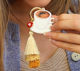 KEYRING W/ GREEK COFFEE