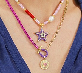 NECKLACES W/ PINK & PURPLE