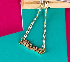 "Mama" Necklace w/ Zircon 