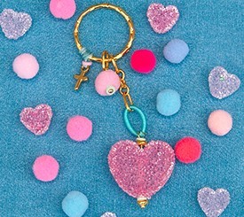 Christening Heart Keyring