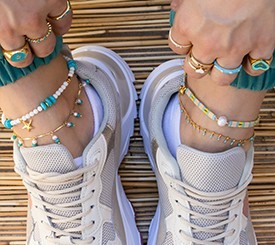 Anklet Bracelet Gold &Blue