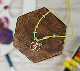 Necklace w/ Apple & Enamel
