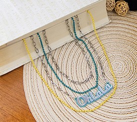 BLUE & YELLOW NECKLACE SET
