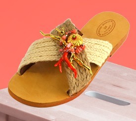 Sandal Red & Gold Corals