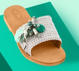 Green & White Sandal