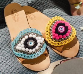 Sandals w/ Evil Eye &Chain