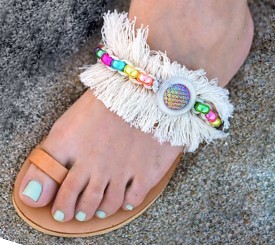 Colorful Sandal w/ Fringes