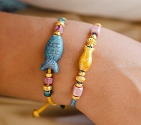 BRACELETS W/ CERAMIC FISH