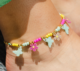 Anklet Bracelet w/ Flowers