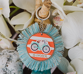 KEYRING W/ BICYCLE &TASSEL