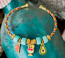 BRACELET W/CHARMS & ENAMEL