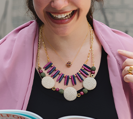 NECKLACES W/ HOWLITE &LAVA